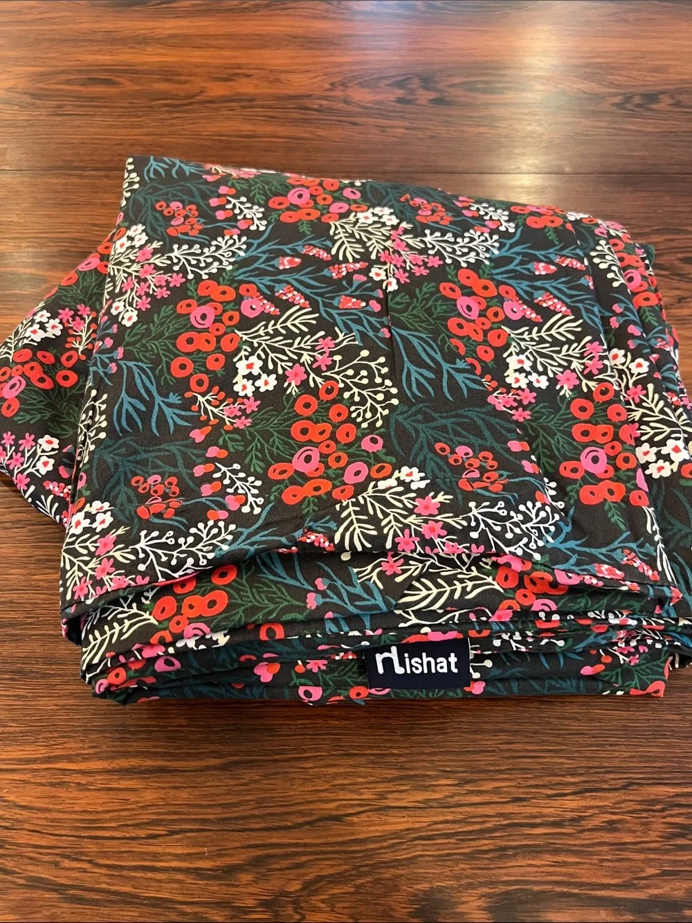 Nishat Linen king quilt cover dark black floral Liberty vibe